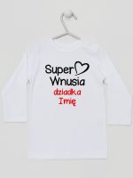 super wnusia dziadka z imieniem koszulka z długim rękawem kolor biały 094 super wnusia dziadka z imieniem koszulka z długim rękawem kolor biały 094