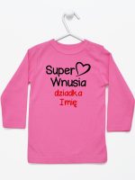 super wnusia dziadka z imieniem koszulka z długim rękawem kolor ciemny różowy 094 super wnusia dziadka z imieniem koszulka z długim rękawem kolor ciemny różowy 094