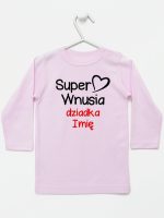super wnusia dziadka z imieniem koszulka z długim rękawem kolor różowy 094 super wnusia dziadka z imieniem koszulka z długim rękawem kolor różowy 094