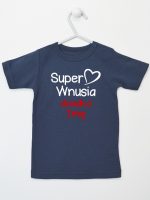 super wnusia dziadka z imieniem koszulka z krótkim rękawem kolor granatowy 094 super wnusia dziadka z imieniem koszulka z krótkim rękawem kolor granatowy 094