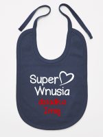 super wnusia dziadka z imieniem śliniak niemowlęcy kolor granatowy 094 super wnusia dziadka z imieniem śliniak niemowlęcy kolor granatowy 094