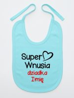super wnusia dziadka z imieniem śliniak niemowlęcy kolor miętowy 094 super wnusia dziadka z imieniem śliniak niemowlęcy kolor miętowy 094