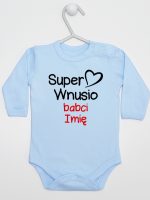 super wnusio babci z imieniem body z długim rękawem kolor błękitny 097 super wnusio babci z imieniem body z długim rękawem kolor błękitny 097