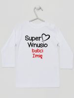 super wnusio babci z imieniem koszulka z długim rękawem kolor biały 097