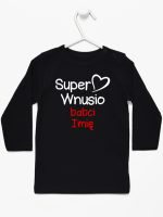 super wnusio babci z imieniem koszulka z długim rękawem kolor czarny 097