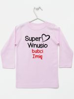 super wnusio babci z imieniem koszulka z długim rękawem kolor różowy 097