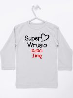 super wnusio babci z imieniem koszulka z długim rękawem kolor szary 097