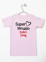 super wnusio babci z imieniem koszulka z krótkim rękawem kolor różowy 097