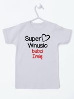 super wnusio babci z imieniem koszulka z krótkim rękawem kolor szary 097