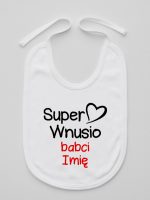 super wnusio babci z imieniem śliniak niemowlęcy kolor biały 097