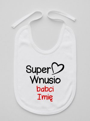 super wnusio babci z imieniem śliniak niemowlęcy kolor biały 097