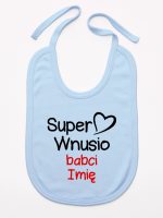 super wnusio babci z imieniem śliniak niemowlęcy kolor błękitny 097