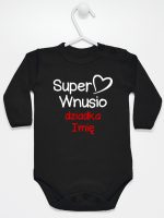 super wnusio dziadka z imieniem body z długim rękawem kolor czarny 096 super wnusio dziadka z imieniem body z długim rękawem kolor czarny 096
