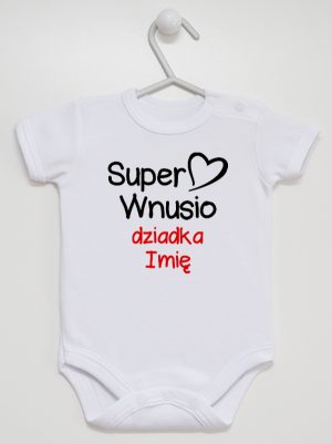 super wnusio dziadka z imieniem body z krótkim rękawem kolor biały 096