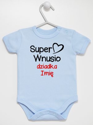 super wnusio dziadka z imieniem body z krótkim rękawem kolor błękitny 096
