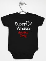 super wnusio dziadka z imieniem body z krótkim rękawem kolor czarny 096 super wnusio dziadka z imieniem body z krótkim rękawem kolor czarny 096