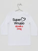super wnusio dziadka z imieniem koszulka z długim rękawem kolor biały 096