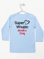 super wnusio dziadka z imieniem koszulka z długim rękawem kolor błękitny 096