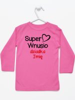super wnusio dziadka z imieniem koszulka z długim rękawem kolor ciemny różowy 096