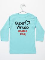 super wnusio dziadka z imieniem koszulka z długim rękawem kolor miętowy 096
