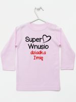 super wnusio dziadka z imieniem koszulka z długim rękawem kolor różowy 096