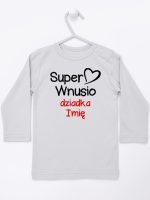 super wnusio dziadka z imieniem koszulka z długim rękawem kolor szary 096