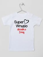 super wnusio dziadka z imieniem koszulka z krótkim rękawem kolor biały 096