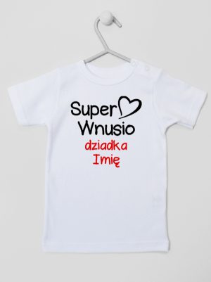super wnusio dziadka z imieniem koszulka z krótkim rękawem kolor biały 096