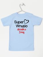 super wnusio dziadka z imieniem koszulka z krótkim rękawem kolor błękitny 096
