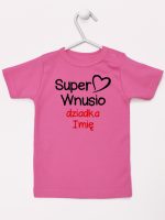 super wnusio dziadka z imieniem koszulka z krótkim rękawem kolor ciemny różowy 096