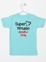 super wnusio dziadka z imieniem koszulka z krótkim rękawem kolor miętowy 096