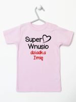 super wnusio dziadka z imieniem koszulka z krótkim rękawem kolor różowy 096