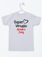 super wnusio dziadka z imieniem koszulka z krótkim rękawem kolor szary 096