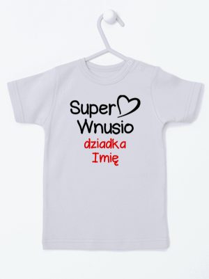 super wnusio dziadka z imieniem koszulka z krótkim rękawem kolor szary 096