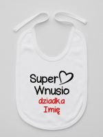 super wnusio dziadka z imieniem śliniak niemowlęcy kolor biały 096