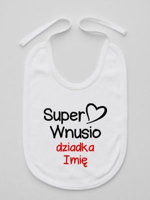super wnusio dziadka z imieniem śliniak niemowlęcy kolor biały 096
