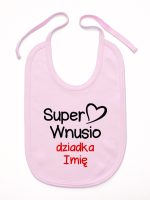 super wnusio dziadka z imieniem śliniak niemowlęcy kolor różowy 096