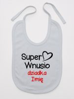 super wnusio dziadka z imieniem śliniak niemowlęcy kolor szary 096