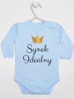synek indealny z koroną body z długim rękawem kolor błękitny 246