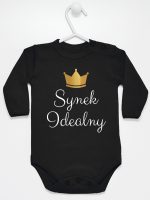 synek indealny z koroną body z długim rękawem kolor czarny 246