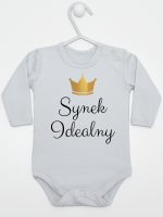 synek indealny z koroną body z długim rękawem kolor szary 246