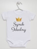 synek indealny z koroną body z krótkim rękawem kolor biały 246