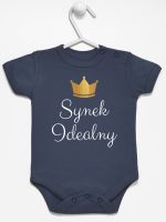 synek indealny z koroną body z krótkim rękawem kolor granatowy 246