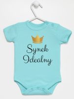 synek indealny z koroną body z krótkim rękawem kolor miętowy 246