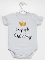 synek indealny z koroną body z krótkim rękawem kolor szary 246