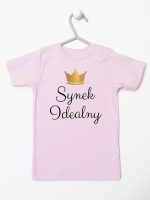 synek indealny z koroną koszulka z krótkim rękawem kolor różowy 246 synek indealny z koroną koszulka z krótkim rękawem kolor różowy 246