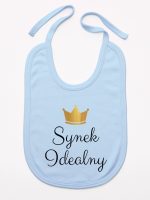 synek indealny z koroną śliniak niemowlęcy kolor błękitny 246