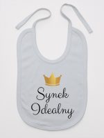 synek indealny z koroną śliniak niemowlęcy kolor szary 246