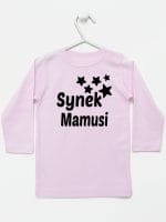 synek mamusi z gwiazdkami koszulka z długim rękawem kolor różowy 069