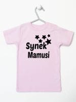 synek mamusi z gwiazdkami koszulka z krótkim rękawem kolor różowy 069